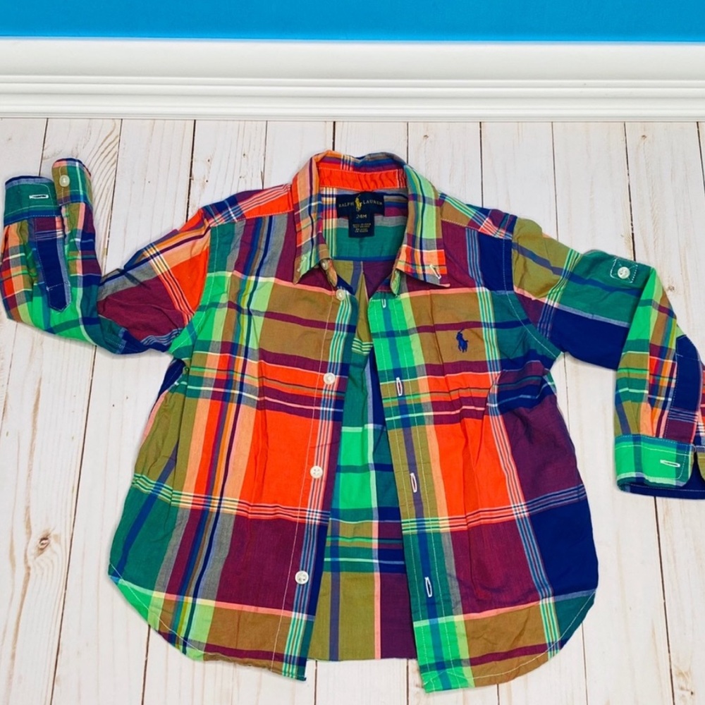 Ralph Lauren Plaid Button Down Dress Shirt  👔